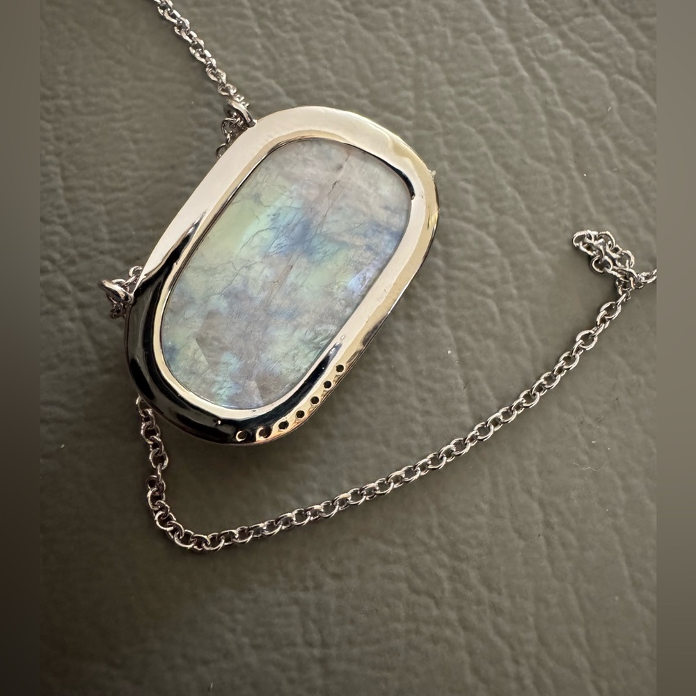 Adornia Moonstone & White Topaz Pendant - Picture 5 of 11